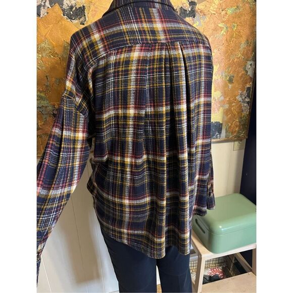 Free People Hidden Valley Plaid Flannel Big Shirt S - Picture 6 of 12